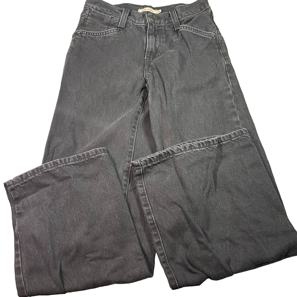 Levis Mid Rise '94 Baggy‎ Wide Leg 24x31 Womens Loose Black Denim Jeans EUC